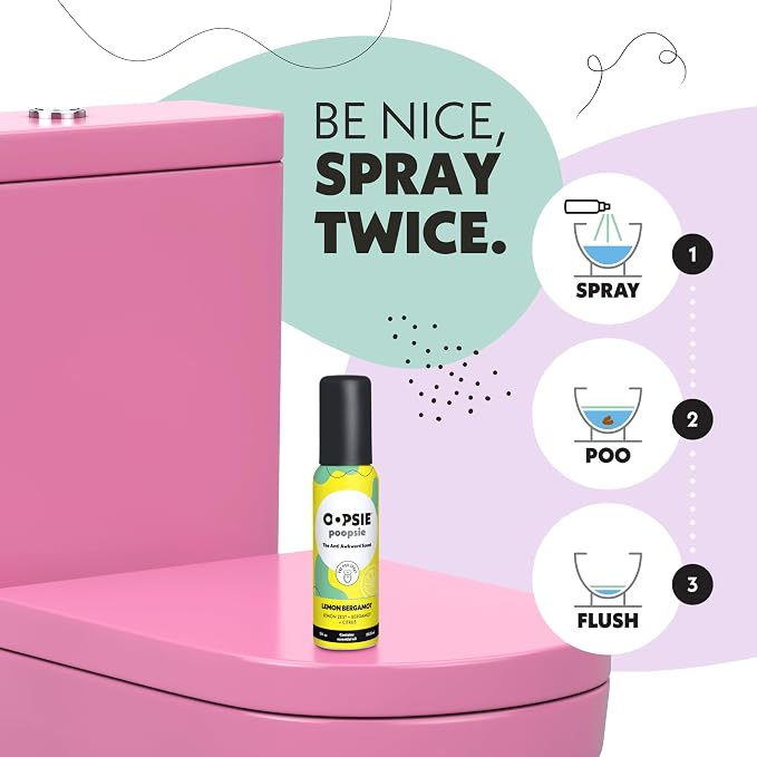 OOPSIE POOPSIE - Lemon Bergamont - Before & After You Go Toilet Spray 2oz - - Image 3