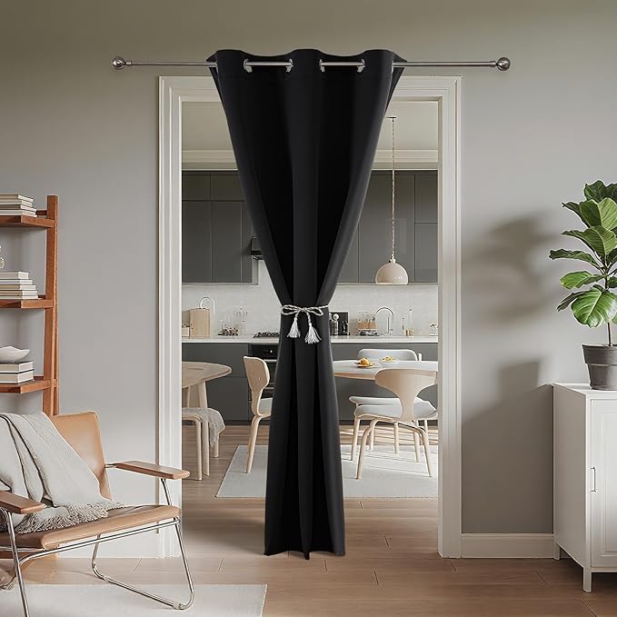 Joydeco Blackout Door Curtain for Doorway Privacy 84 Inches Long, Grommet - Image 2