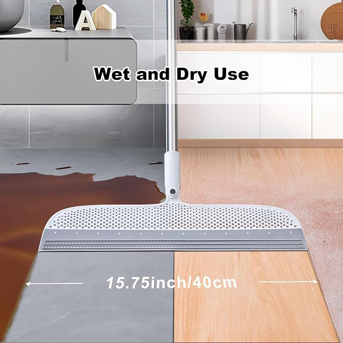Rubber Squeegee Broom for Floors, 51.77" Long Handle Multi-Surface Magic Broom - Image 4