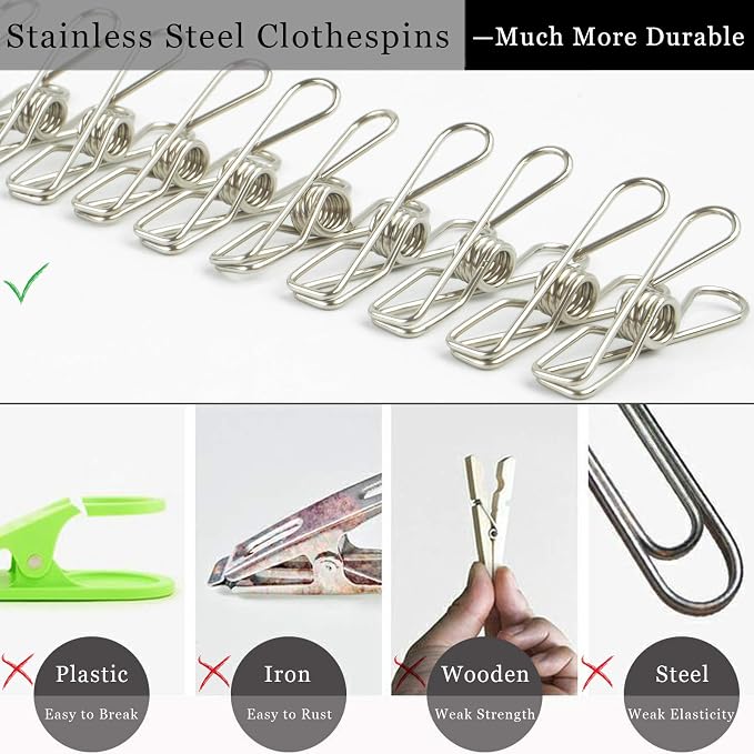 Wire Clothespins Laundry Chip Clips - Image 3