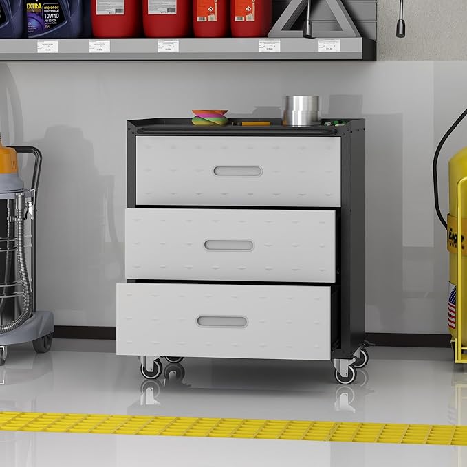 Metal Storage Cabinet with Wheels, Rolling Tool Cabinet, Garage Storage Cabinet - Image 4