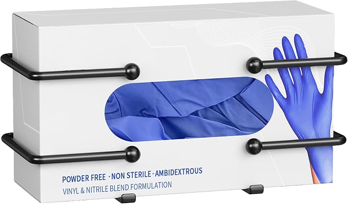 Glove Box Dispenser Wall Mount: Black Glove Holder Organizer by niffgaff