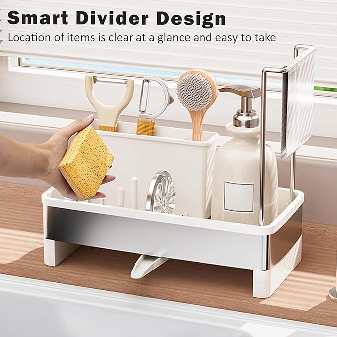 Sponge Holder for Kitchen Sink, Sink Caddy Organizer - Image 2