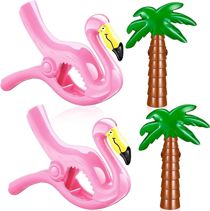 4 Pieces Beach Towel Clip Jumbo Size Chair Clips Towel Holder Clothes Pegs by Waydress