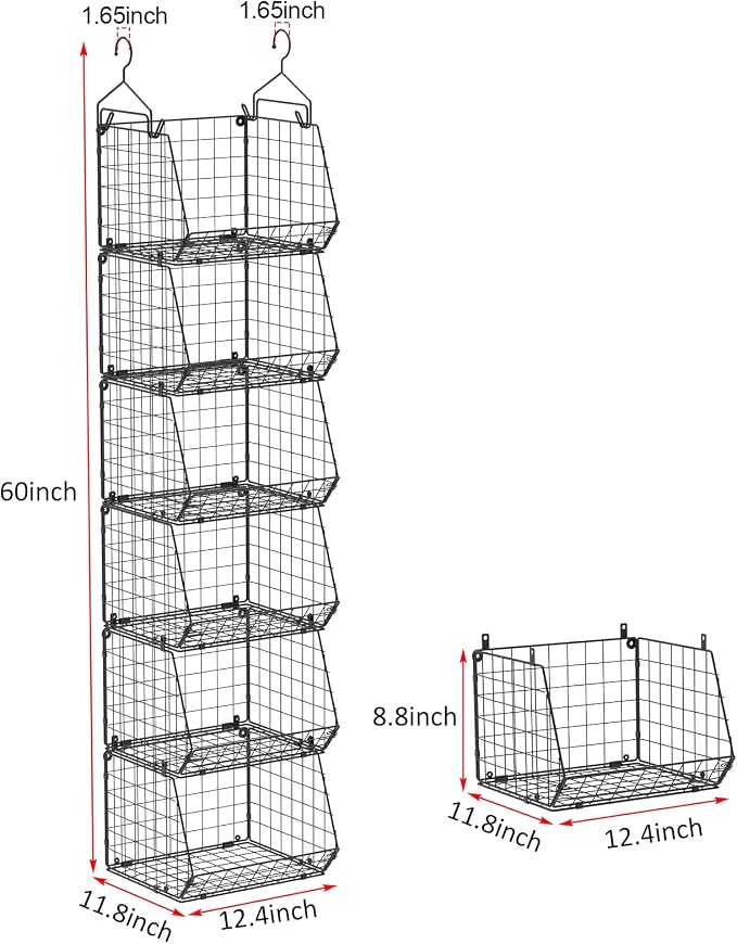 6 Tier Closet Hanging Organizer, Clothes Hanging Shelves - Image 3