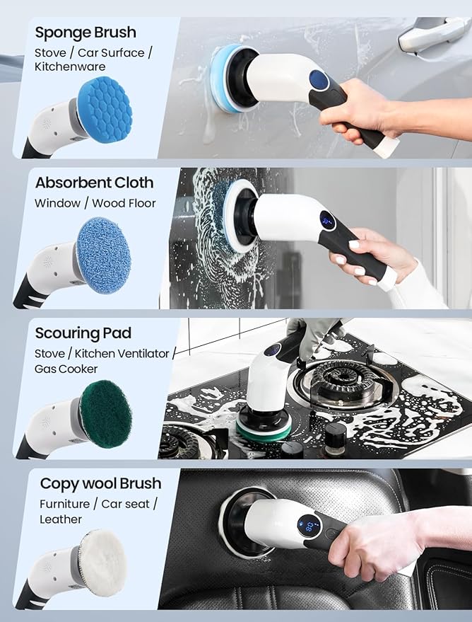 Electric Spin Scrubber, 2025 New Cordless Shower Cleaning Brush - Image 7