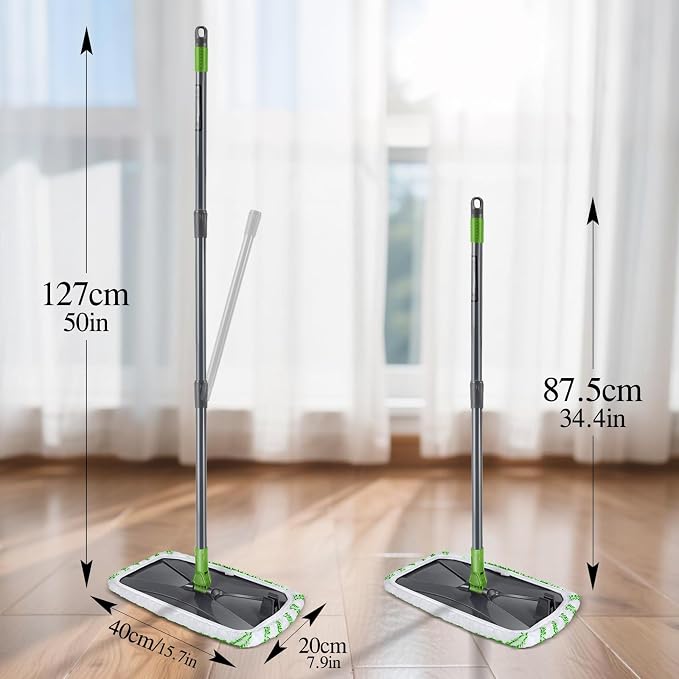 MASTERTOP Dust Mop for Hardwood Floors, Extra Large Microfiber Flat Mop - Image 6