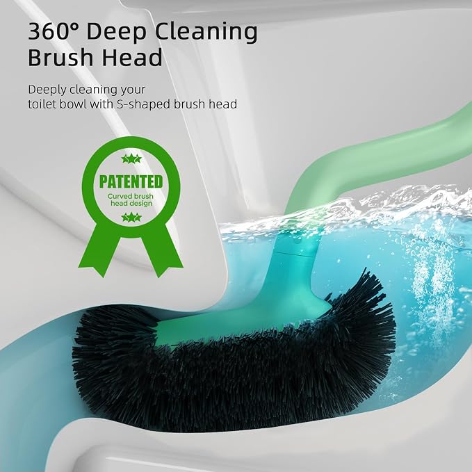 HAMITOR Toilet Bowl Brush Holder Set: Bathroom Deep Cleaning Toilet Cleaner - Image 2
