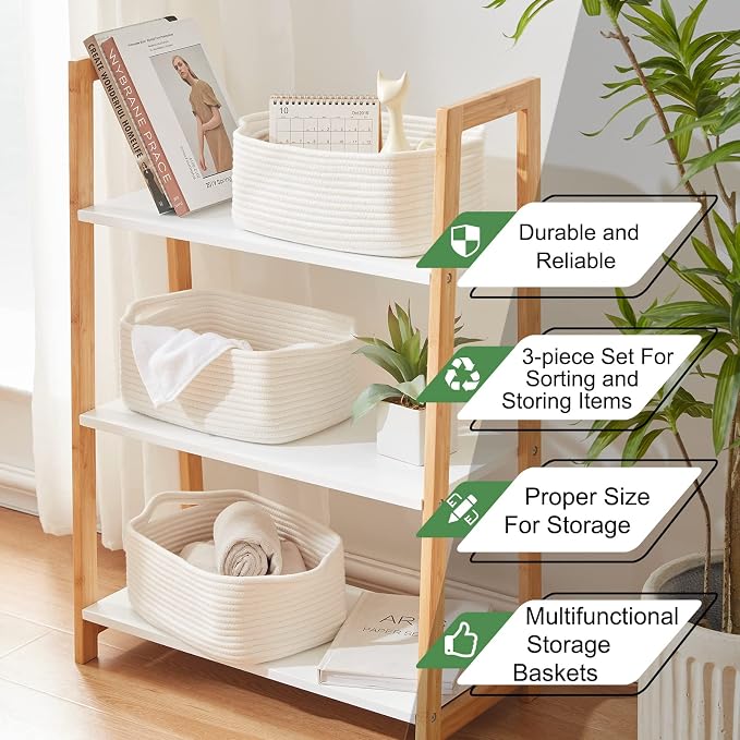 OIAHOMY Cotton Rope Storage Baskets | Decorative Storage Basket - Image 5