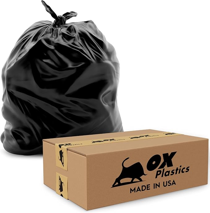 Ox Plastics 60 Gallon Trash Can Liners Garbage Bags - Image 7