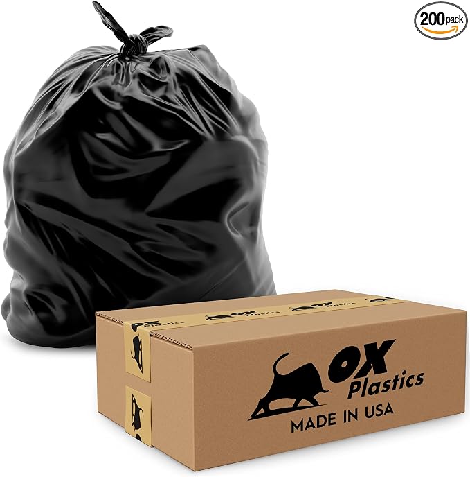 OX Plastics Black Trash Bags by OxPlastics