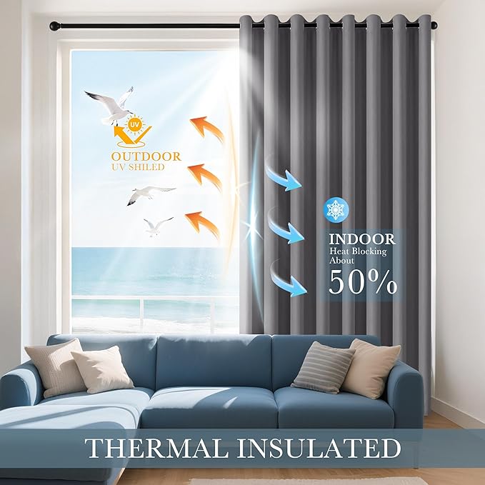 PONY DANCE Blackout Curtains for Bedroom 72 Inch Length 2 Panels Set, Privacy - Image 3