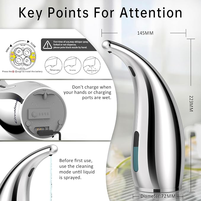 Adjustable Automatic Soap Dispenser Touchless, 4 Adjustable Levels Touchless - Image 3