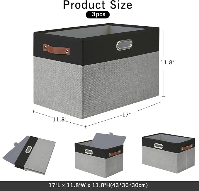 Large Collapsible Fabric Storage Bins - Image 2
