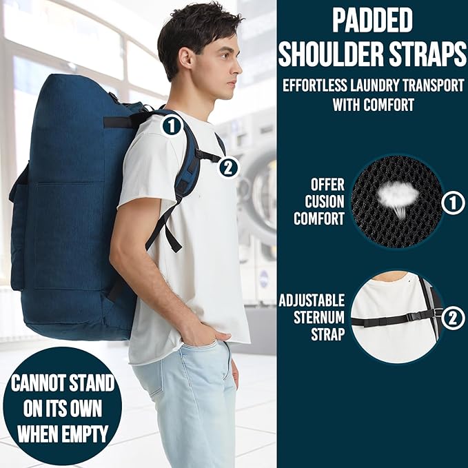 Laundry Backpack Heavy Duty, 115L Extra Large Laundry Bag - Image 3