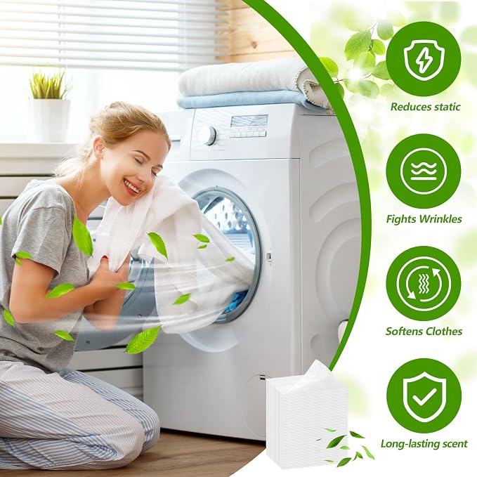 600 Count Unscented Dryer Sheets Fabric Softener Fresh Scent Dryer Sheets Bulk - Image 3