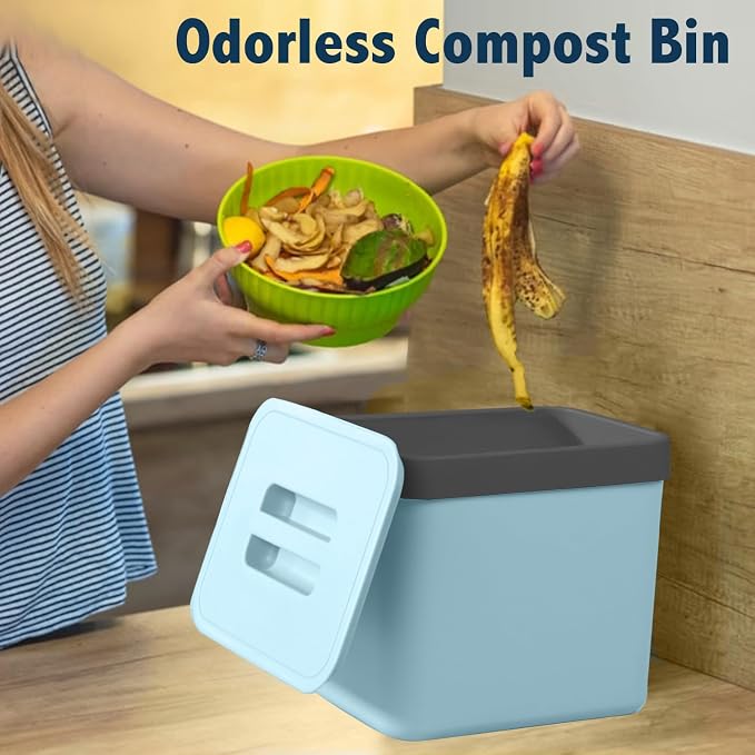 Compost Bin Kitchen, LALASTAR 7L Wall-Mounted Under Sink Small Garbage Can - Image 3