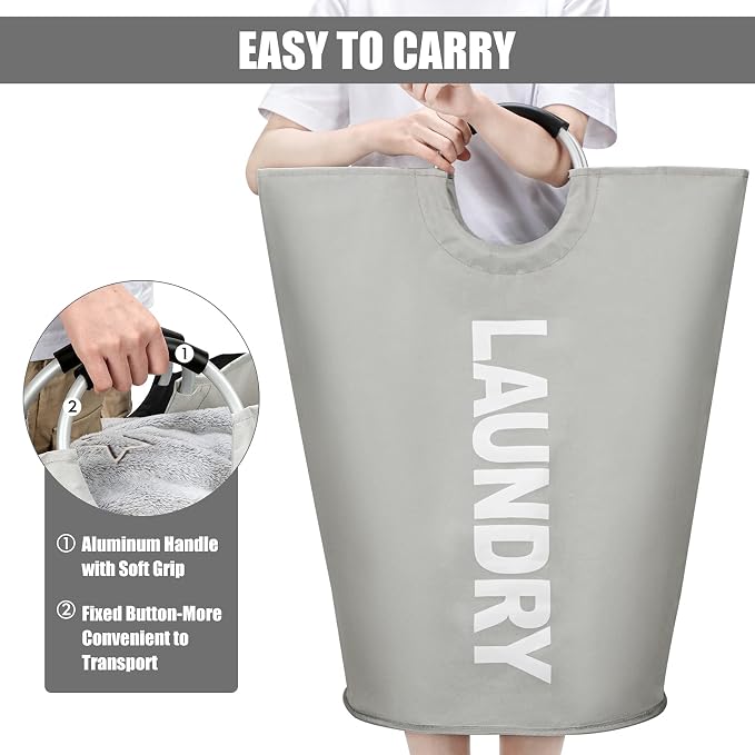 DOKEHOM 125L X-Large Collapsible Washing Laundry Basket Bag - Image 5