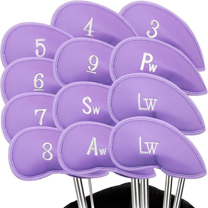 FINGER TEN Premium Synthetic Leather Stylish Iron & Wedge Golf Head Covers by FINGERTENSport