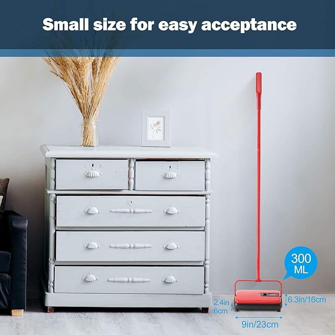 Eyliden Carpet Sweeper, Mini Size Lightweight Hand Push - Image 5