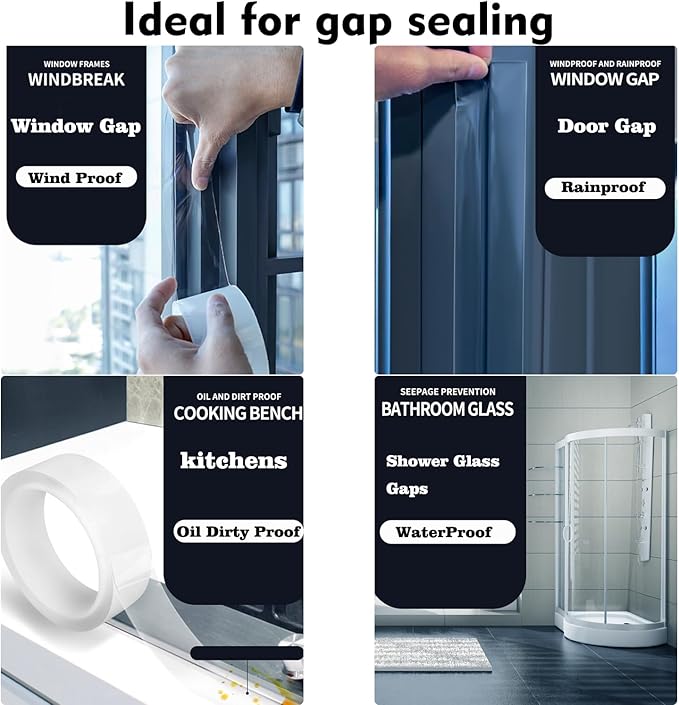 Transparent Window Weather Sealing Tape 2 Inch x 33 FT Weather Stripping - Image 3