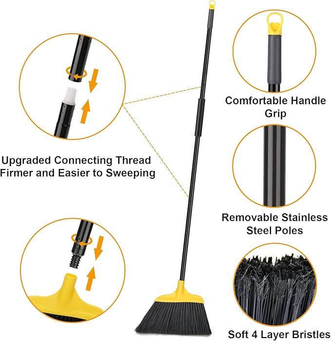 Kefanta 3 Pack Outdoor Broom Heavy-Duty Indoor Commercial Brooms 54 Inches - Image 3
