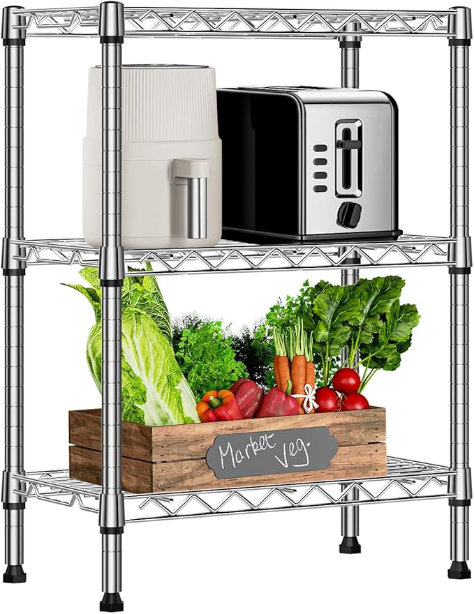 750 lbs 3 Tier Shelf Metal Storage Shelves Wire Rack Closet Organizers by MEIGAOPLASTICANDMETALHKCOLIMITED