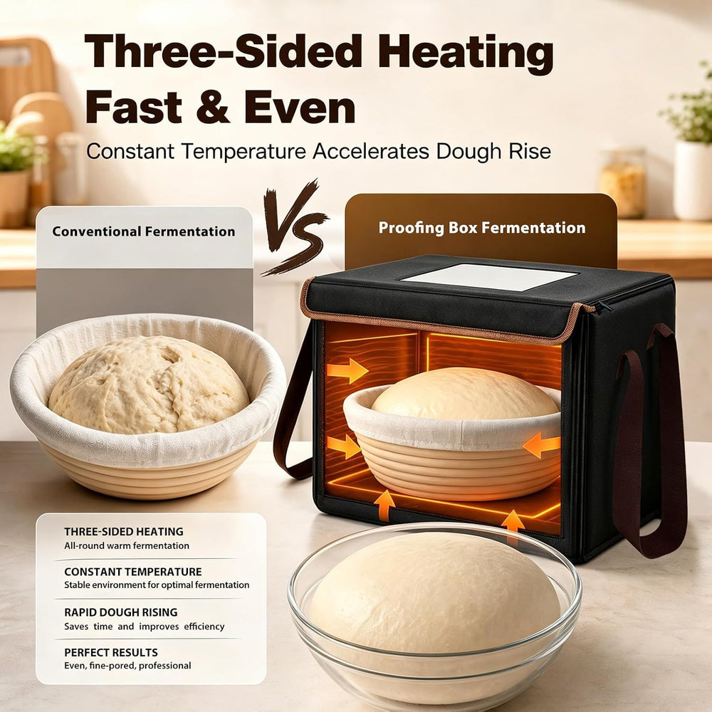 Folding Bread Proofing Box, 3-Sided Heating Dough Proofer for Home Baking