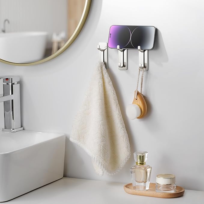 pickpiff Wall Hooks for Coat and Towel: 13LB Adhesive Door Hanger Stick on - Image 5