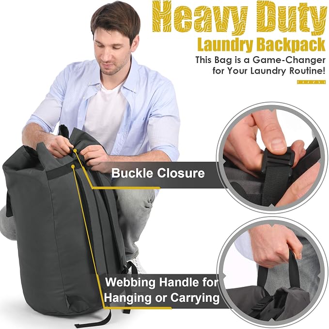 Laundry Backpack Bag, 115L Extra Large Laundry Bags - Image 5
