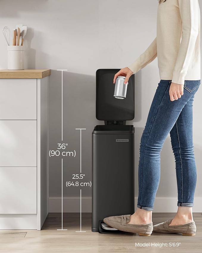 SONGMICS Slim Trash Can, 13-Gallon Garbage Can - Image 7