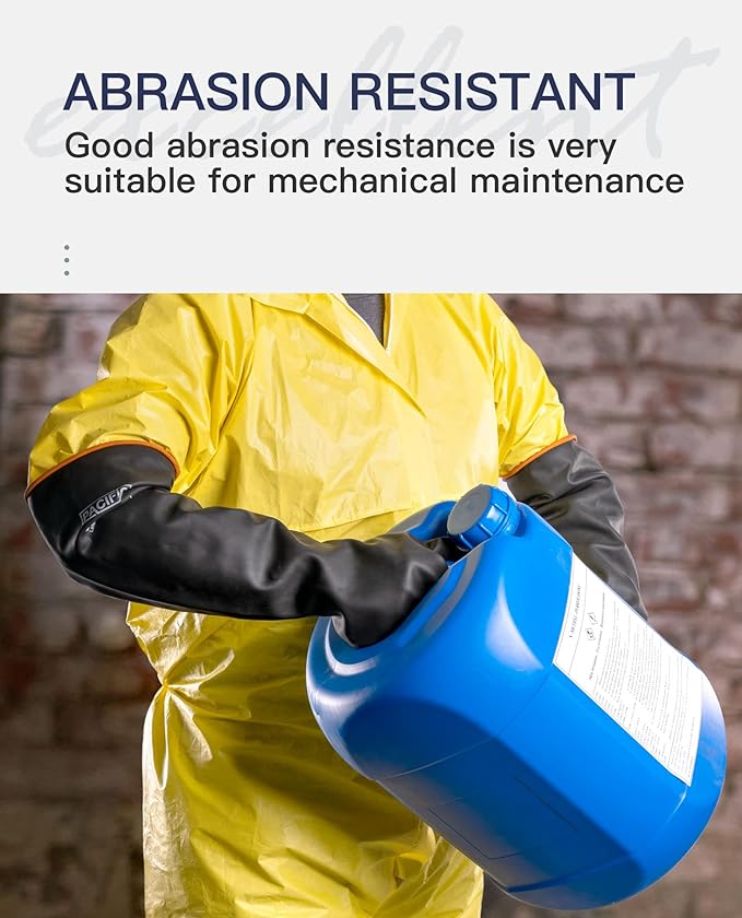 PACIFIC PPE Heavy Duty Latex Chemical Gloves, Strong Acid Resistance Rubber - Image 5