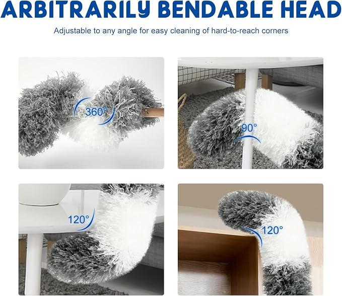 Microfiber Feather Dusters for Cleaning, Extendable Duster - Image 3