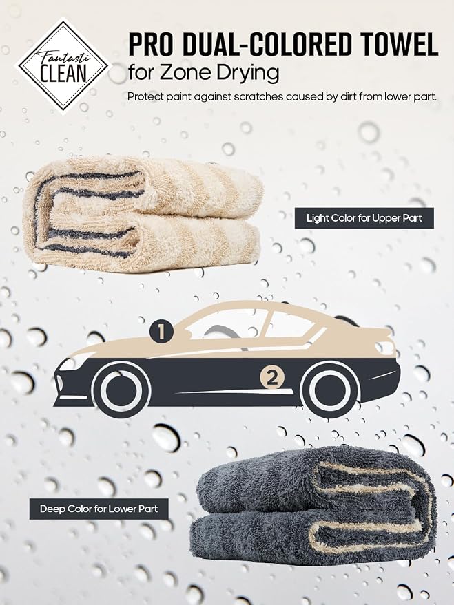 Fantasticlean Extra Large Car Drying Towel- 36‘’ by 24'' -Premium Microfiber - Image 6