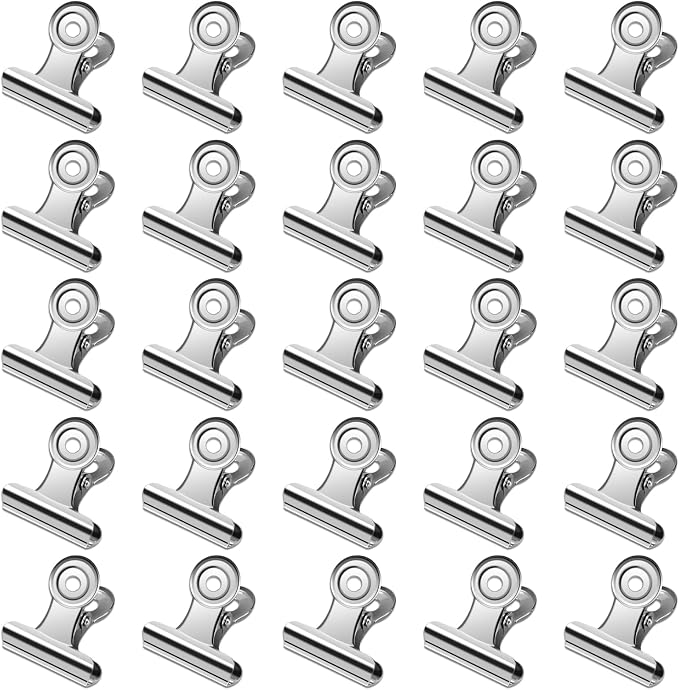 30 Pack Small Bull Clips 0.87 Inch Mini Metal Hinge Clips Binder Paper Hinge by Orcielo