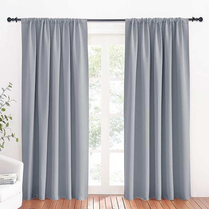 RYB HOME Large Curtains for Living Room 84 inches Length, W 70 x L 84, Light by RYBHOME