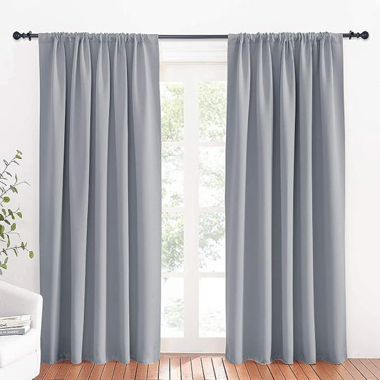 RYB HOME Large Curtains for Living Room 84 inches Length, W 70 x L 84, Light by RYBHOME