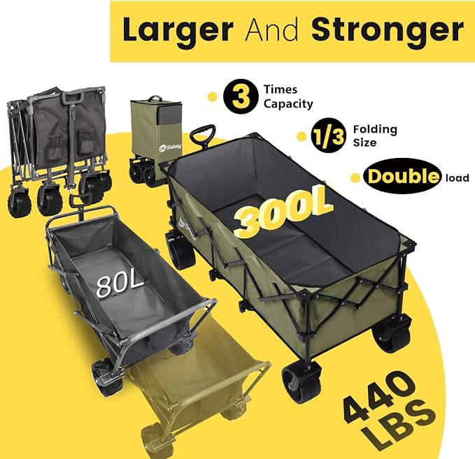 Sekey 48''L Collapsible Foldable Extended Wagon - Image 2