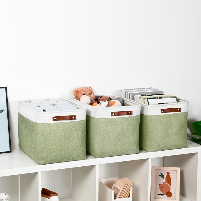 DULLEMELO 16 inch Fabric Storage Basket, Decorative Storage Boxes - Image 2