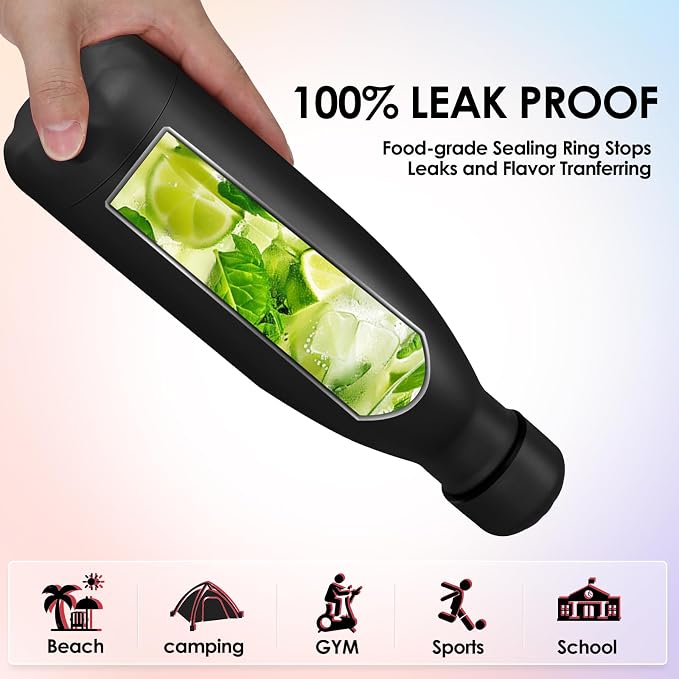 25oz Cola-Bottle Shaped Stainless Steel Leak-proof Water Bottle, Double Wall - Image 4
