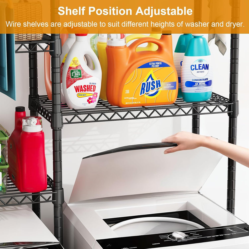 ULIFHOME U14 Medium Over the Washer and Dryer Shelves, 4 Tiers Laundry Room S...