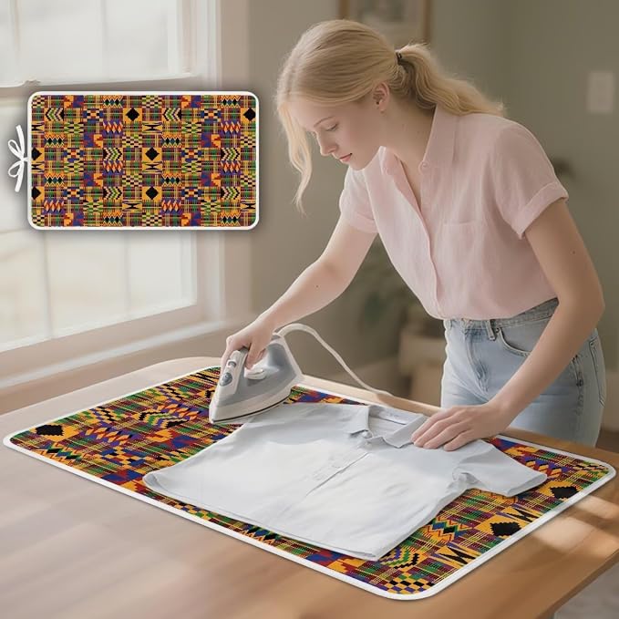 Ironing Mat Pad for Table Portable Travel Iron Blanket African Print Ironing - Image 3