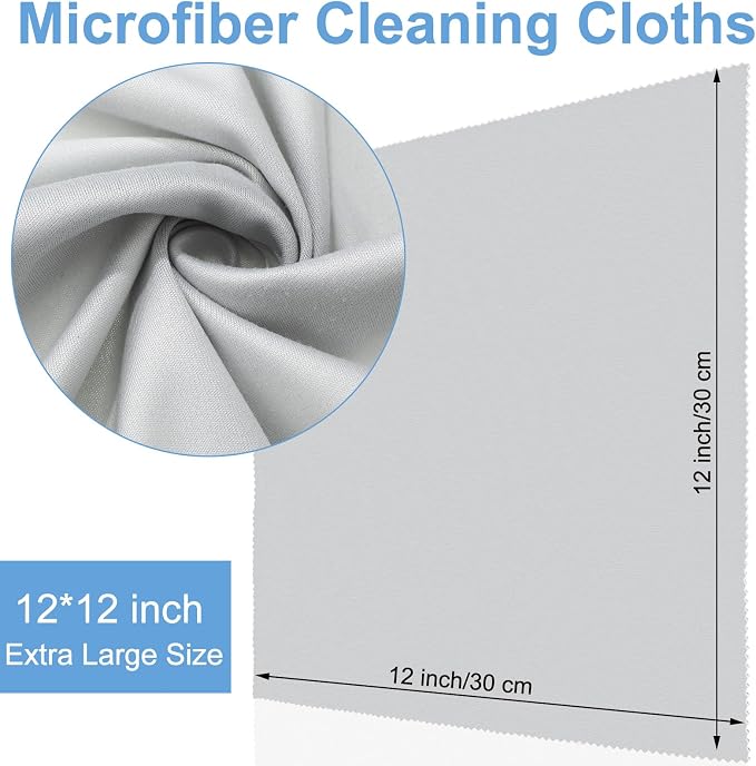 Frienda 12 Pack Large Microfiber Glass Cleaning Cloths 12 x 12 Inch Oversized - Image 2