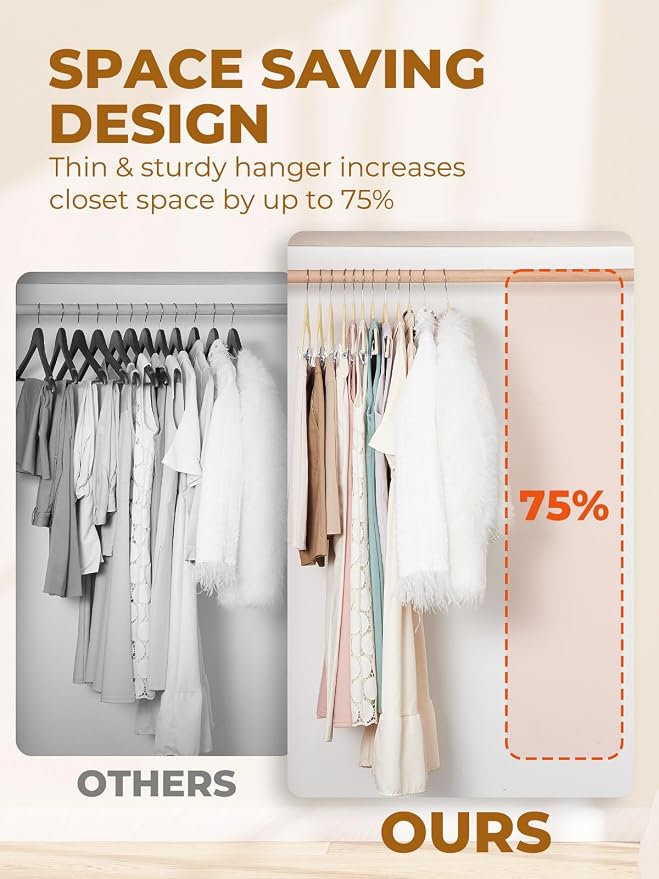HOUSE DAY Velvet Skirt Hangers 24 Pack, Space Saving Slim Shorts Hanger - Image 5