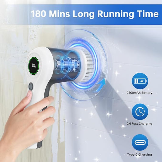 Electric Spin Scrubber, Cordless Shower Scrubber - Image 2