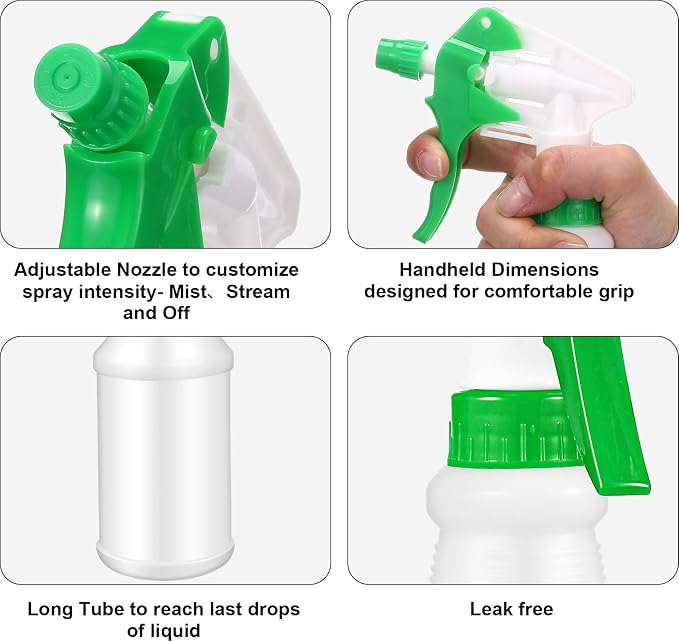 Eccliy 12 Pcs 16 Oz Plastic Spray Bottle, Adjustable Empty Reusable Sprayer - Image 3