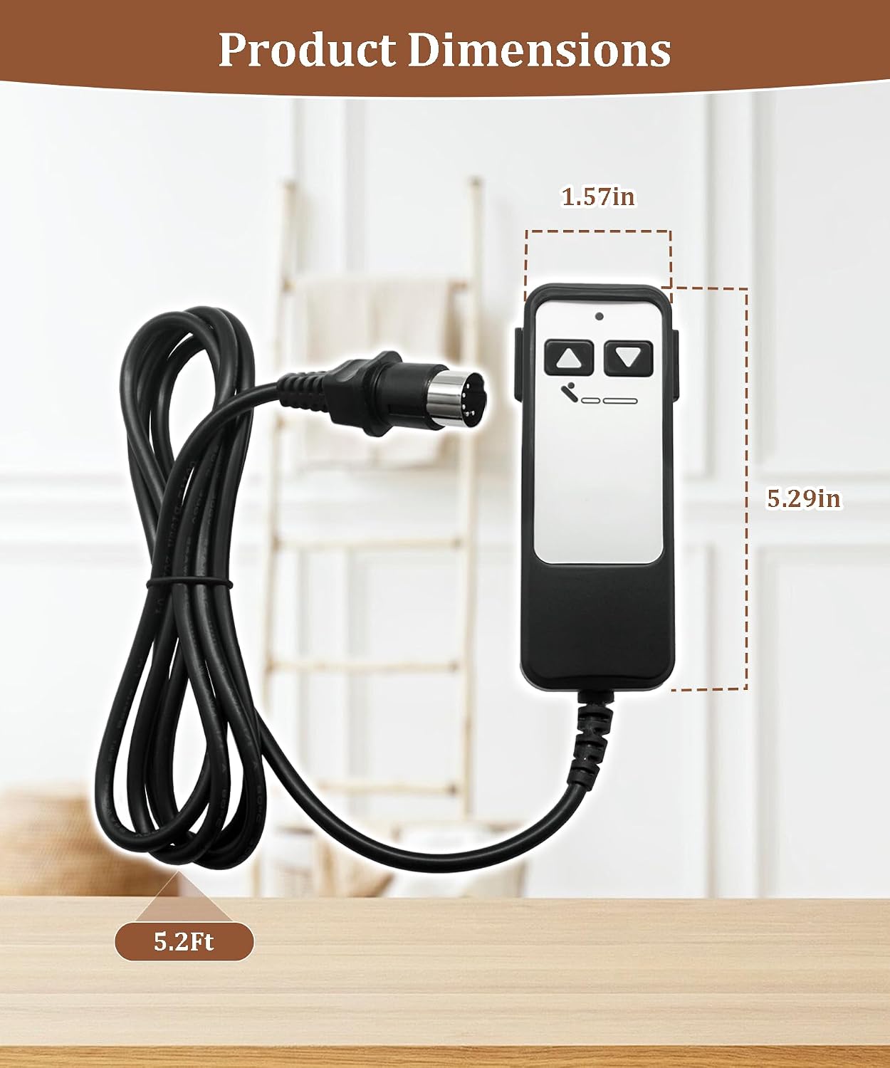 HJH5 Remote 2 Button 5 Pin Adjustable Bed Richmat Wired Remote Control Replacement Compatible with Matt. Firm 50 Series & Leggett and Platt Bas-X CF Wired Adjustable Bed Remote