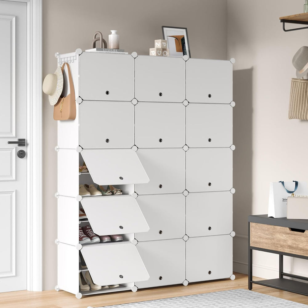 Mondeer Shoe Rack, 3 x 10 Tiered Plastic Shoe Cabinet, 60 Pairs of Shoes