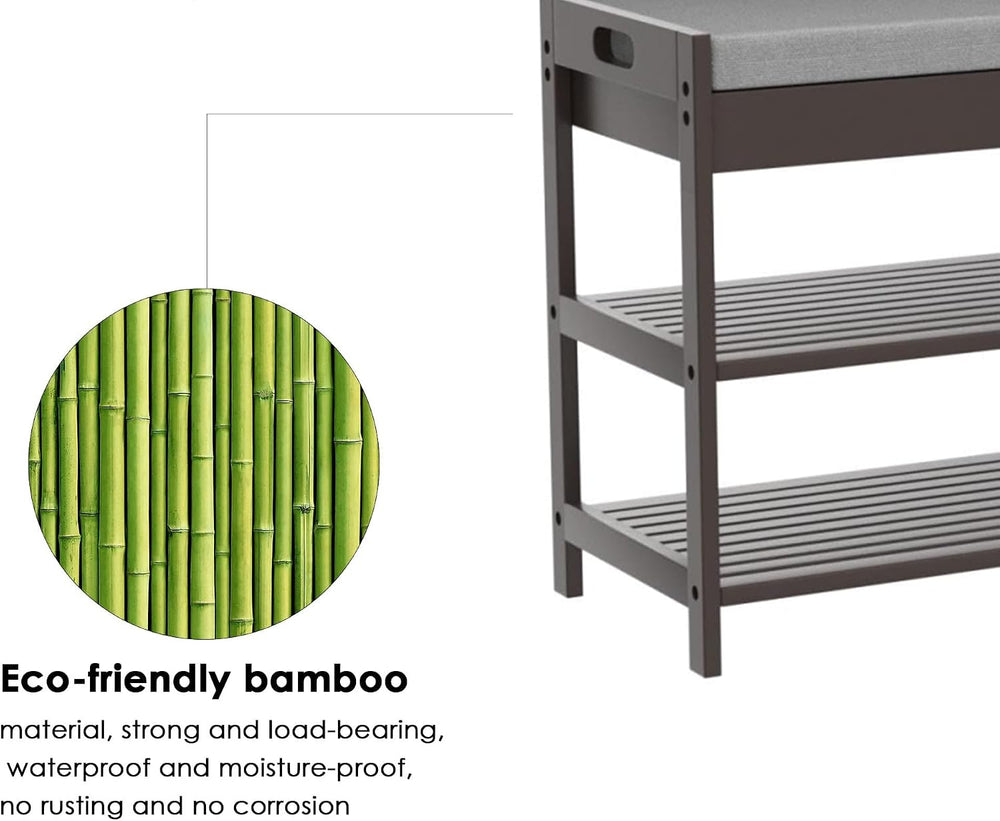 2-Tier Shoe Rack Bench with Flip-Top Storage, 36" Entryway Bench with Seat