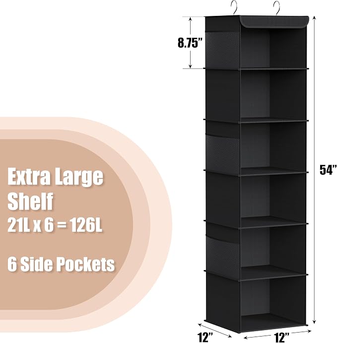 Simple Houseware 6 Shelf Hanging Closet Organizer - Image 3